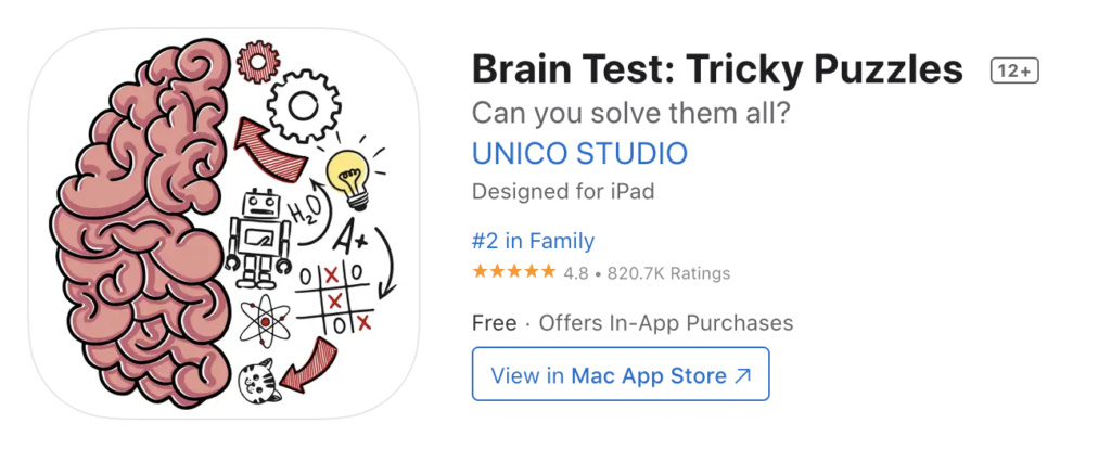 Brain Test: Tricky Puzzles on the App Store